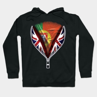 Portuguese Flag  Portugal Flag zipped British Flag - Gift for Portuguese From Portugal Hoodie